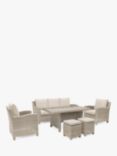 KETTLER Palma 7-Seater Garden Dining/Lounge Set with Glass Table Top, Oyster/Stone
