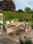 KETTLER RHS Hampton 6-Seater Garden Dining Table & Chairs, FSC-Certified (Acacia Wood), Natural/Sage