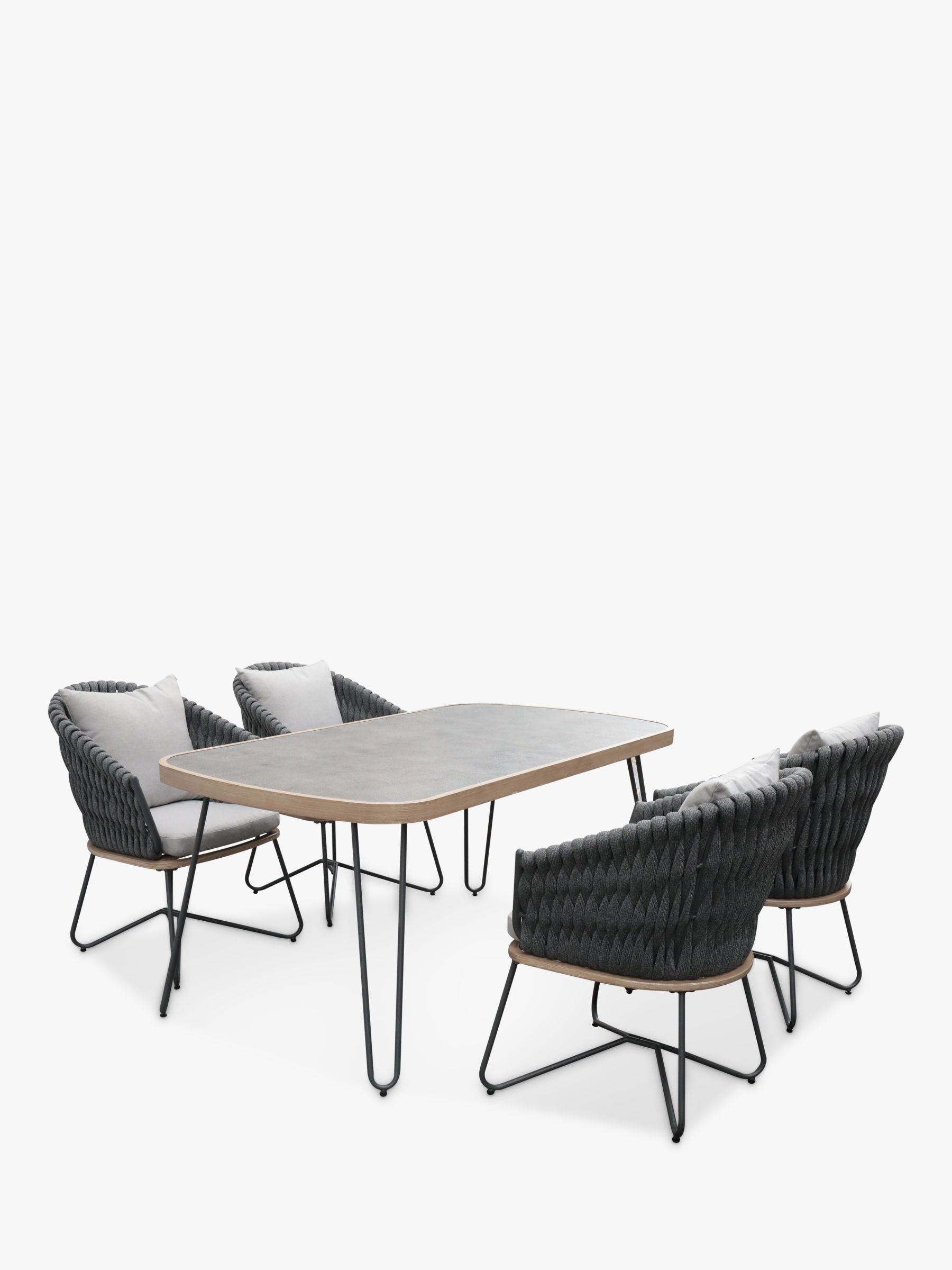 Photo of Kettler aruba 4-seater garden dining table & chairs set grey