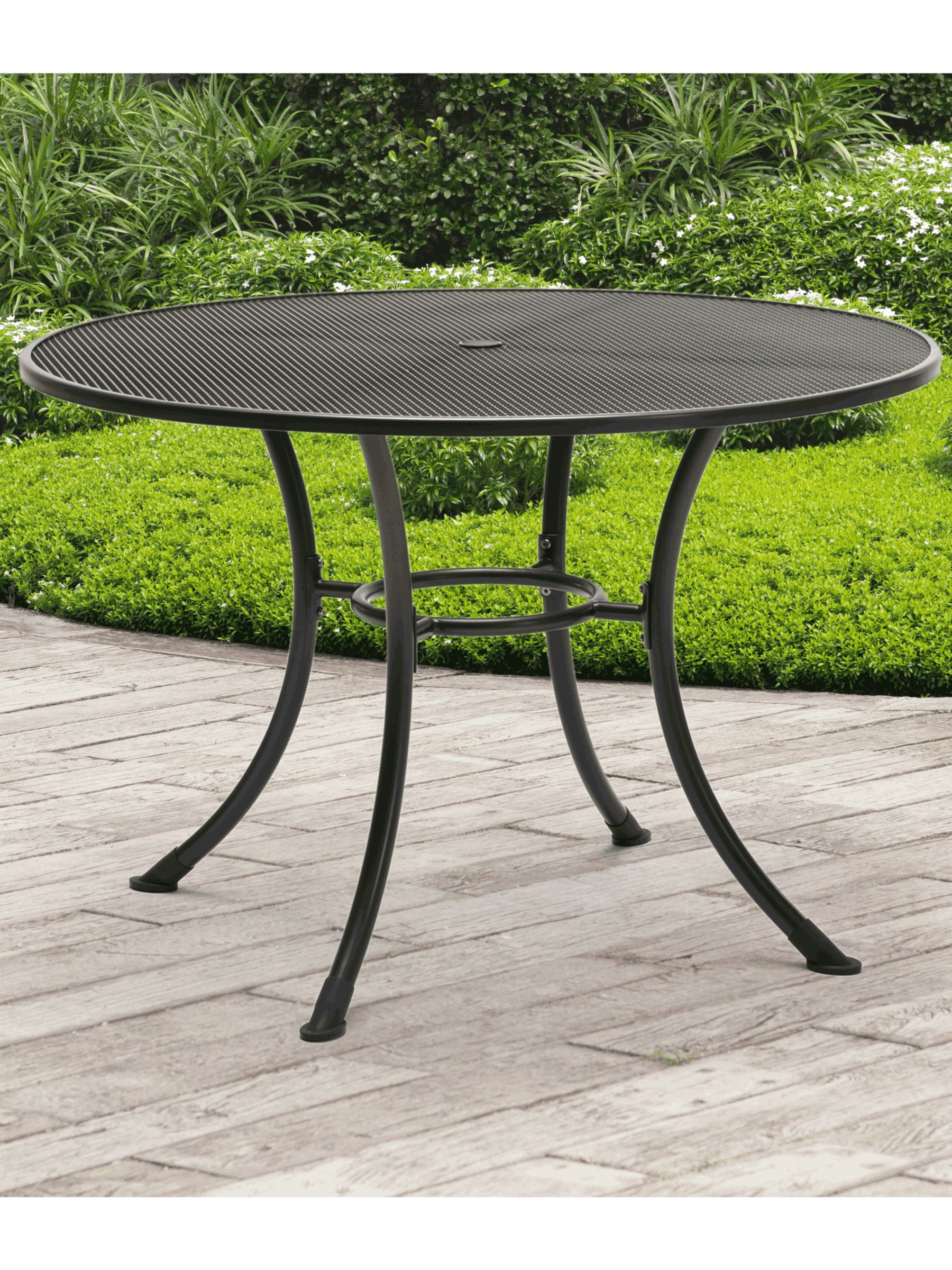 Photo of John lewis henley by kettler 4-seater round garden dining table 110cm iron grey