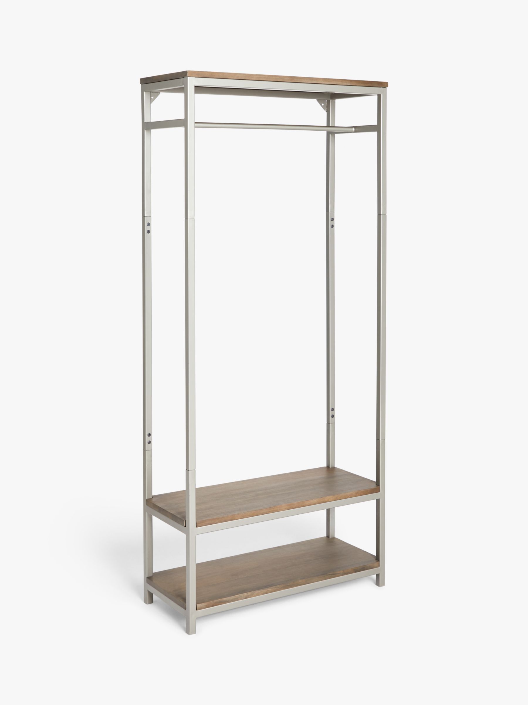 Photo of John lewis clothes rail with shelves antique grey