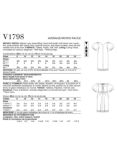 Vogue Misses' V-Neck Puff Sleeve Shift Dress Sewing Pattern V1798