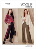 Vogue Misses' Fitted Jacket & Wide Leg Pants Sewing Pattern, V1830, F5