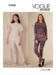 Vogue Misses' Close Fit Tops & Crop Trousers Sewing Pattern, V1835, A