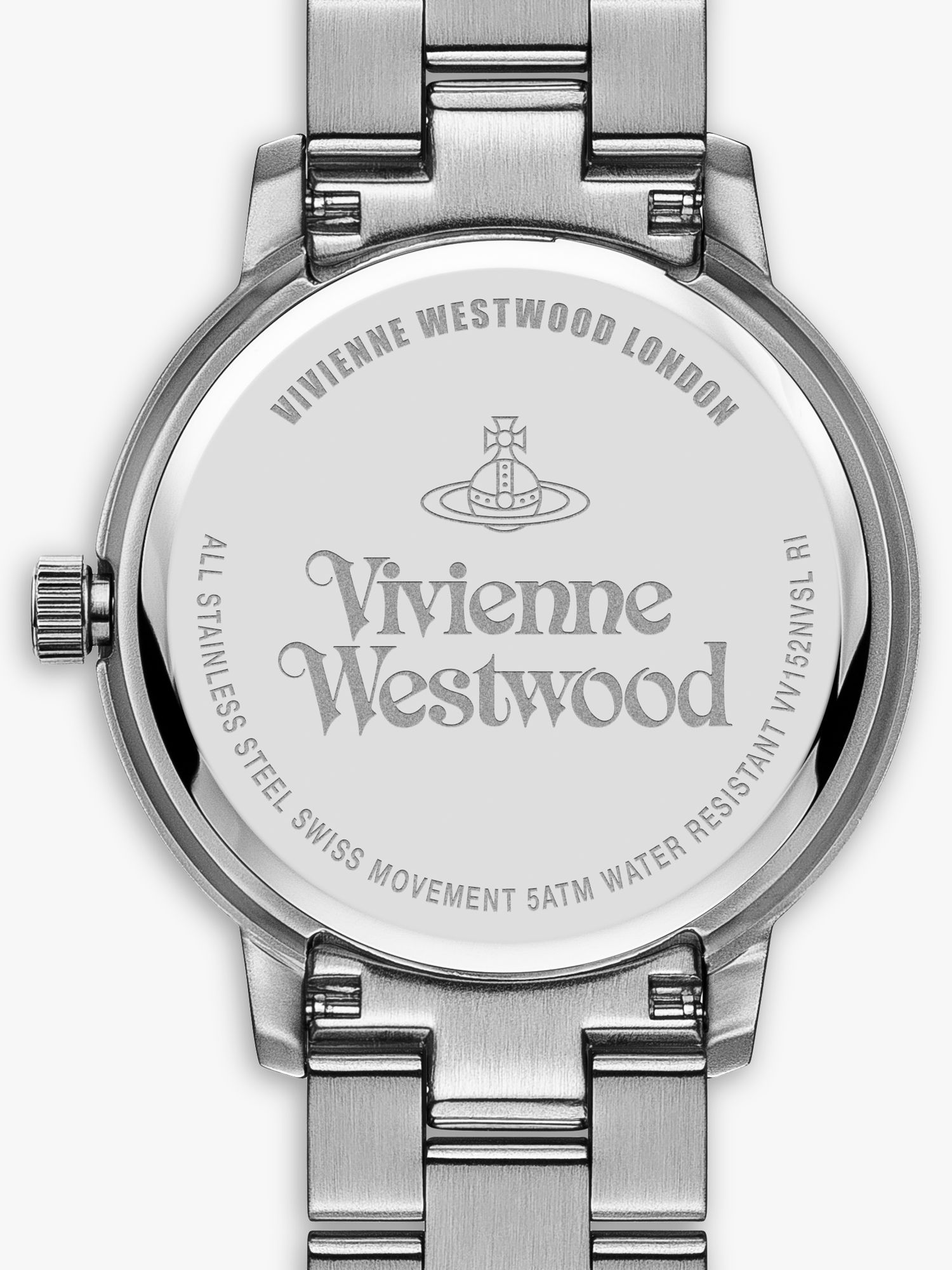 Buy Vivienne Westwood VV152NVSL Women's Bloomsbury Blue Date Bracelet Strap Watch, Silver/Blue Online at johnlewis.com