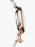 Vivienne Westwood VV006SLRS Women's Orb Diamond Bracelet Strap Watch, Silver/Rose Gold