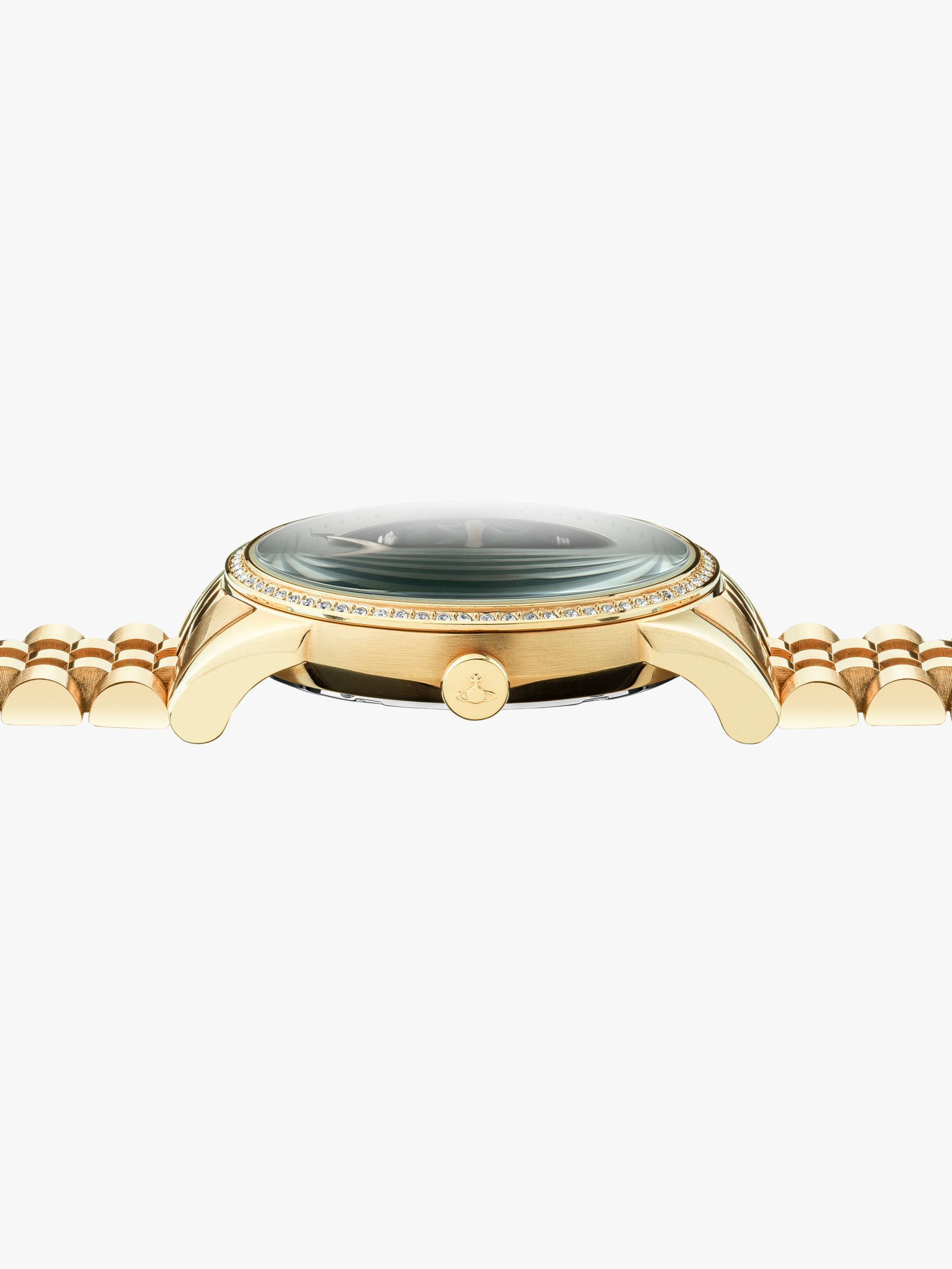 Buy Vivienne Westwood Women's The Wallace Swarovski Crystal Bracelet Strap Watch, Gold/Green VV208GDGD Online at johnlewis.com