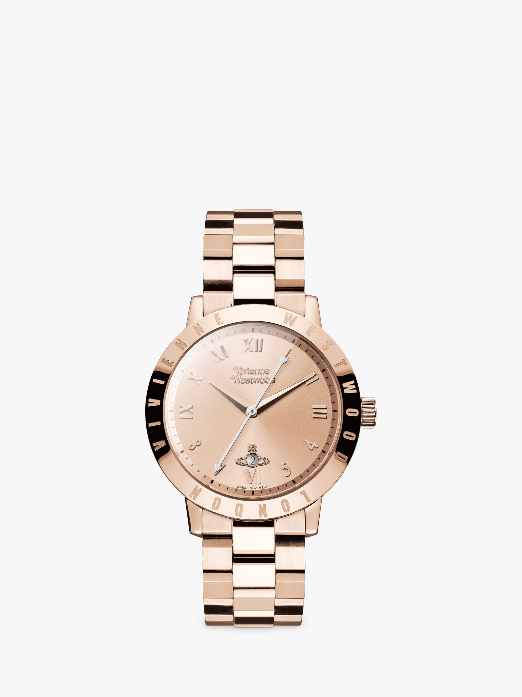 Vivienne Westwood Women's Bloomsbury Date Bracelet Strap Watch, Rose ...