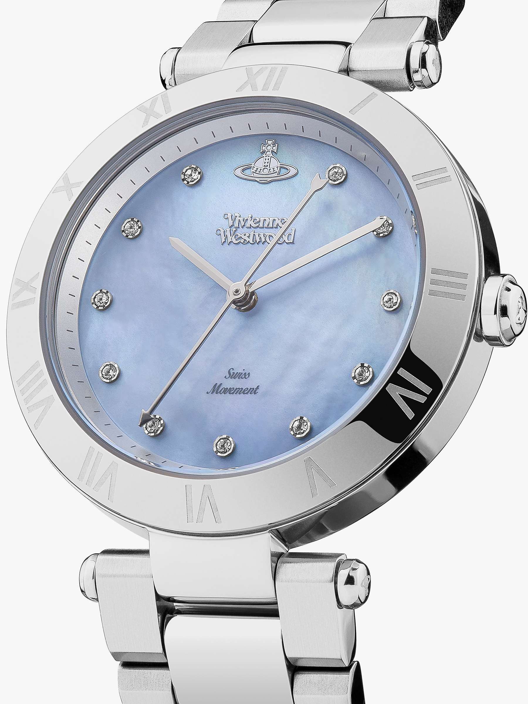 Buy Vivienne Westwood VV206BLSL Women's Montagu Bracelet Strap Watch, Silver/Blue Online at johnlewis.com