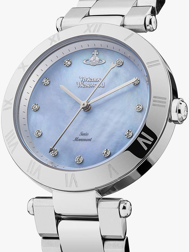 Vivienne Westwood VV206BLSL Women's Montagu Bracelet Strap Watch, Silver/Blue