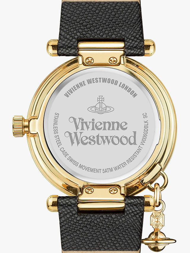 Vivienne Westwood Women's Orb Heart Leather Strap Watch, Black VV006GDBLK