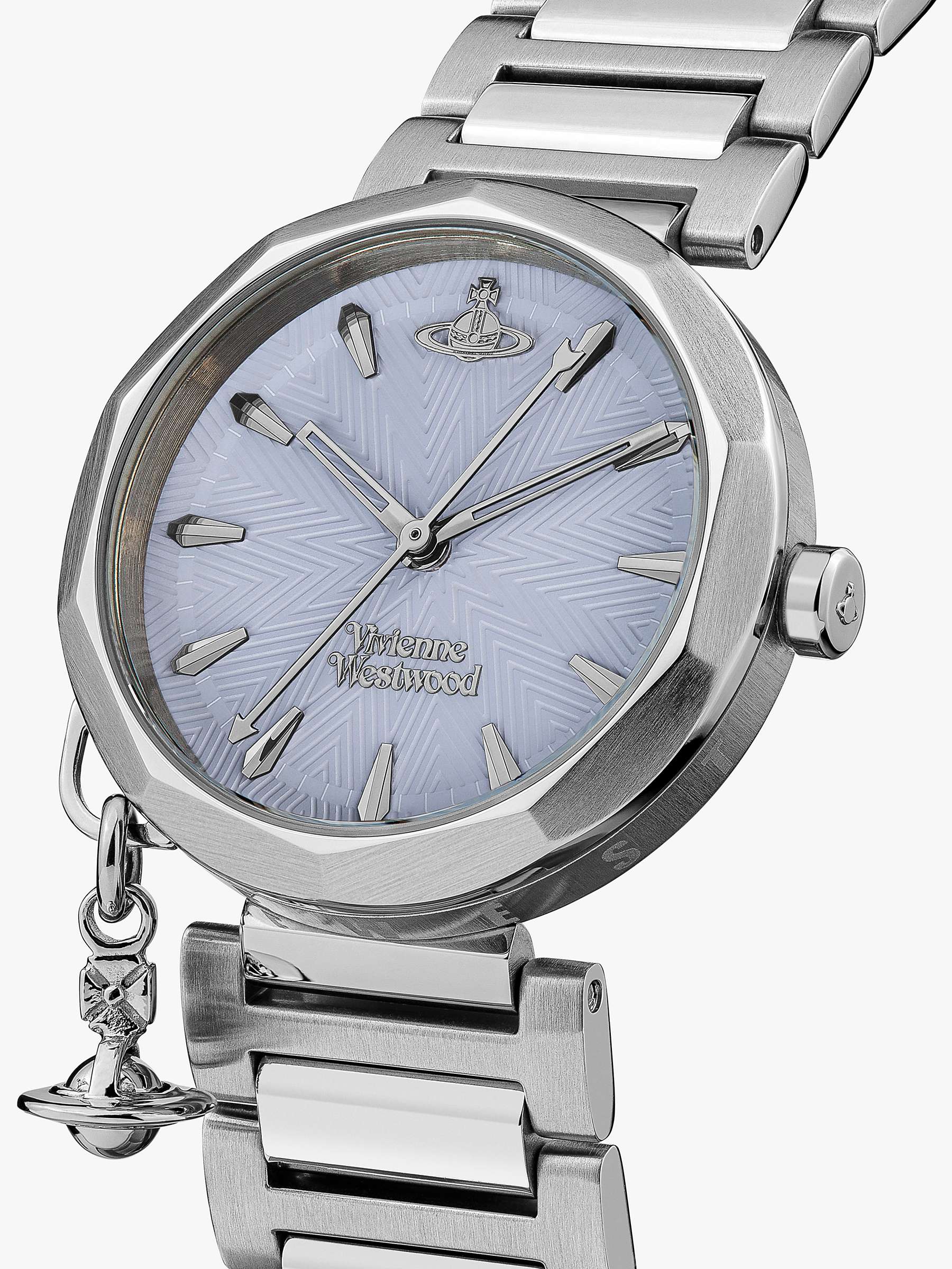 Buy Vivienne Westwood VV246LBLSL Women's Poplar Bracelet Strap Watch, Silver/Blue Online at johnlewis.com