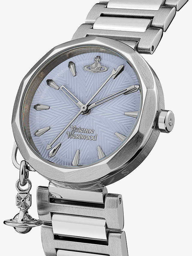 Vivienne Westwood VV246LBLSL Women's Poplar Bracelet Strap Watch, Silver/Blue