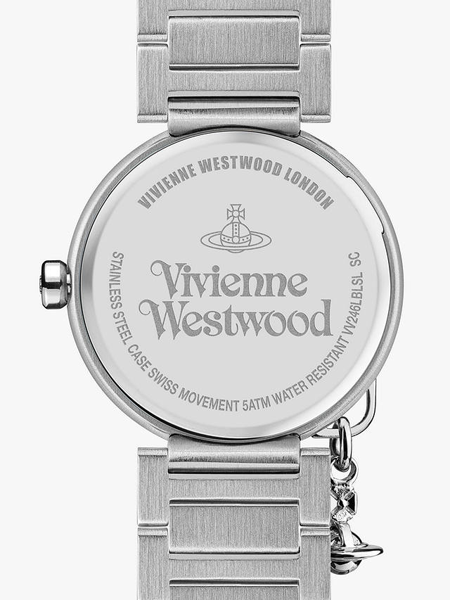 Vivienne Westwood VV246LBLSL Women's Poplar Bracelet Strap Watch, Silver/Blue