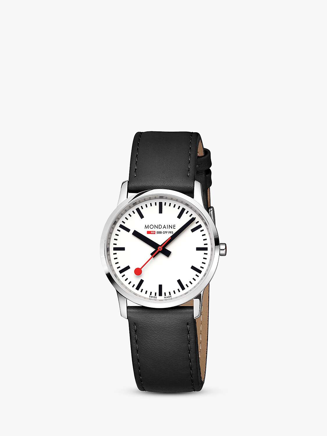 Buy Mondaine Unisex Simply Elegant Leather Strap Watch Online at johnlewis.com