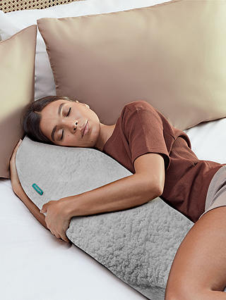 Kally Sleep Sherpa Fleece Full Length Body Support Pillow, Grey