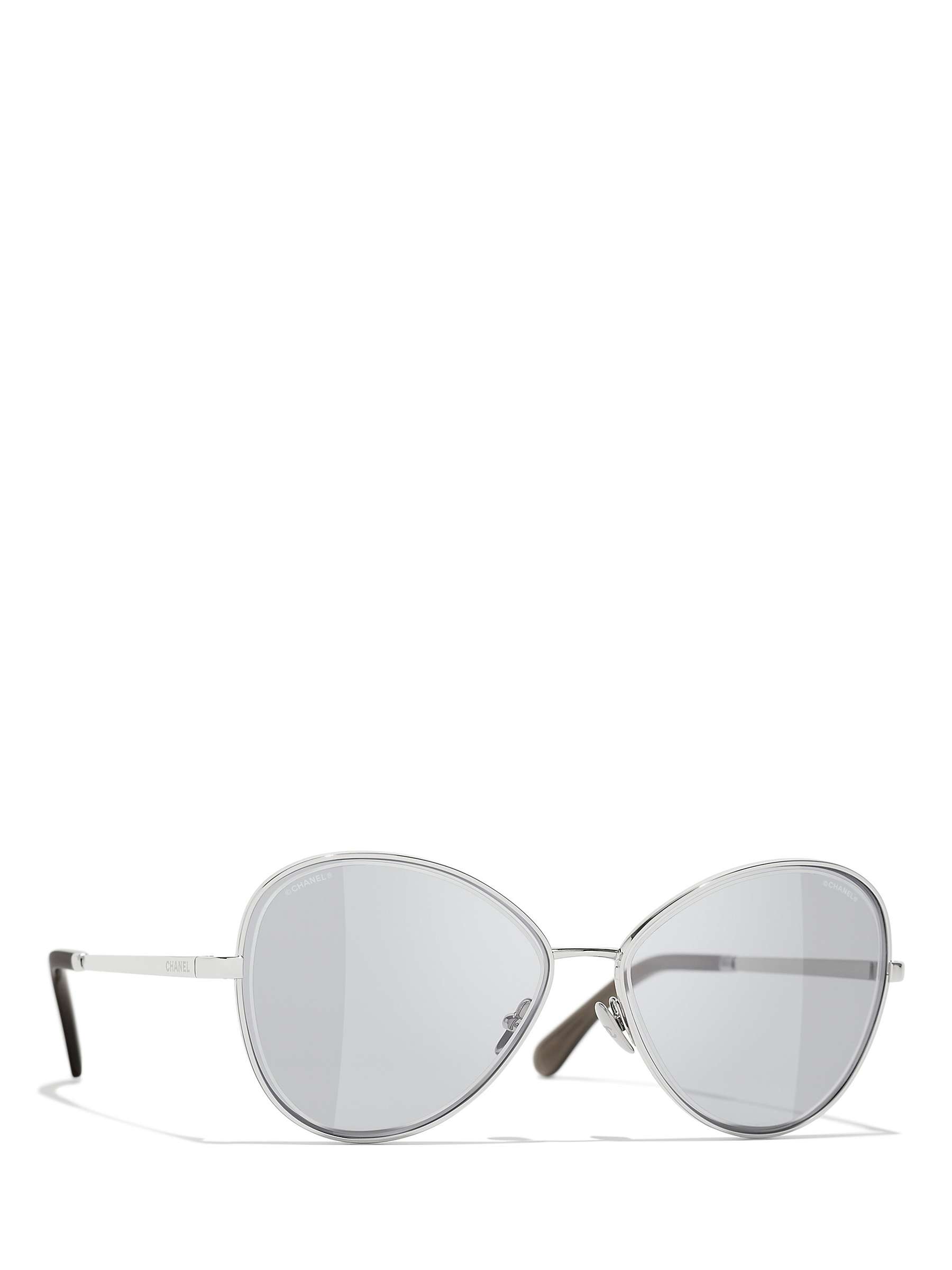 Buy CHANEL Irregular Sunglasses CH4266 Silver/Grey Online at johnlewis.com