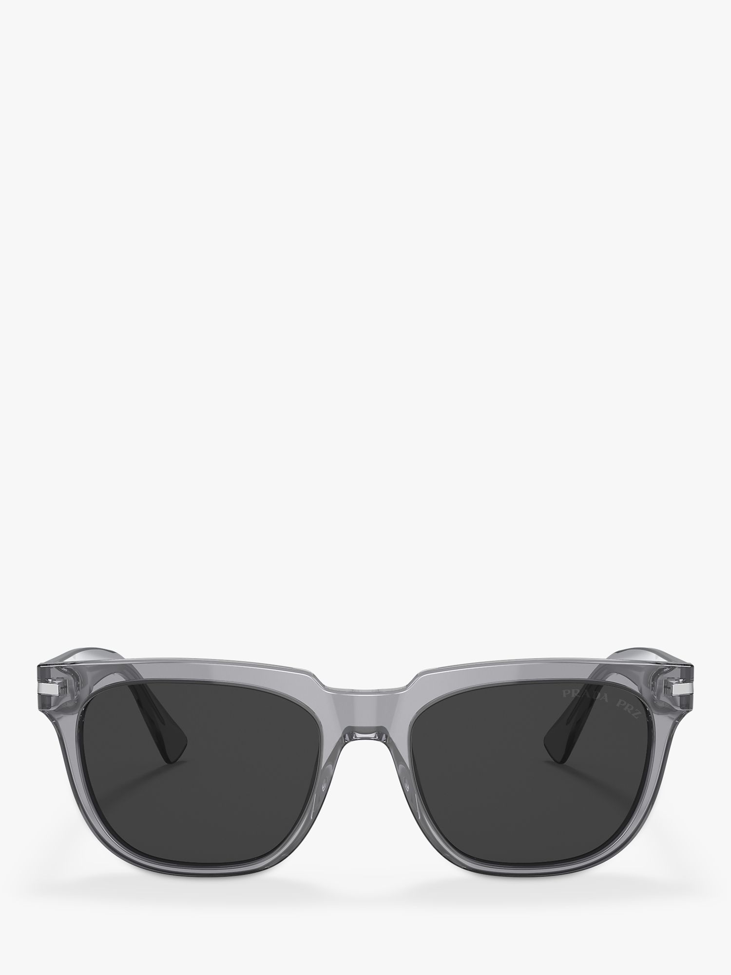 Buy Prada PR 04YS Men's Polarised Pillow Sunglasses, Transparent Grey Online at johnlewis.com