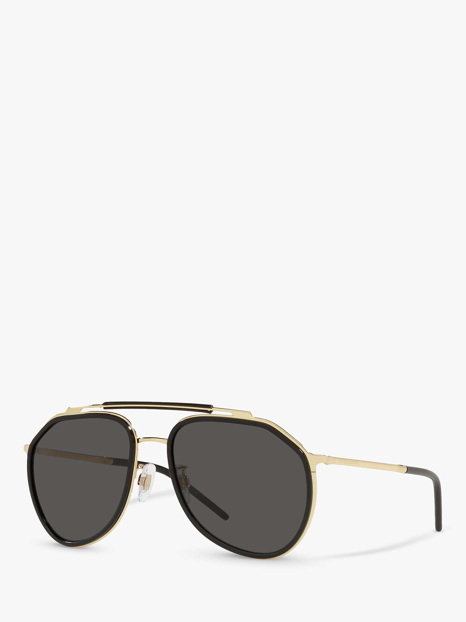 Dolce & Gabbana DG2277 Men's Aviator Sunglasses, Gold/Black, Gold/Black ...