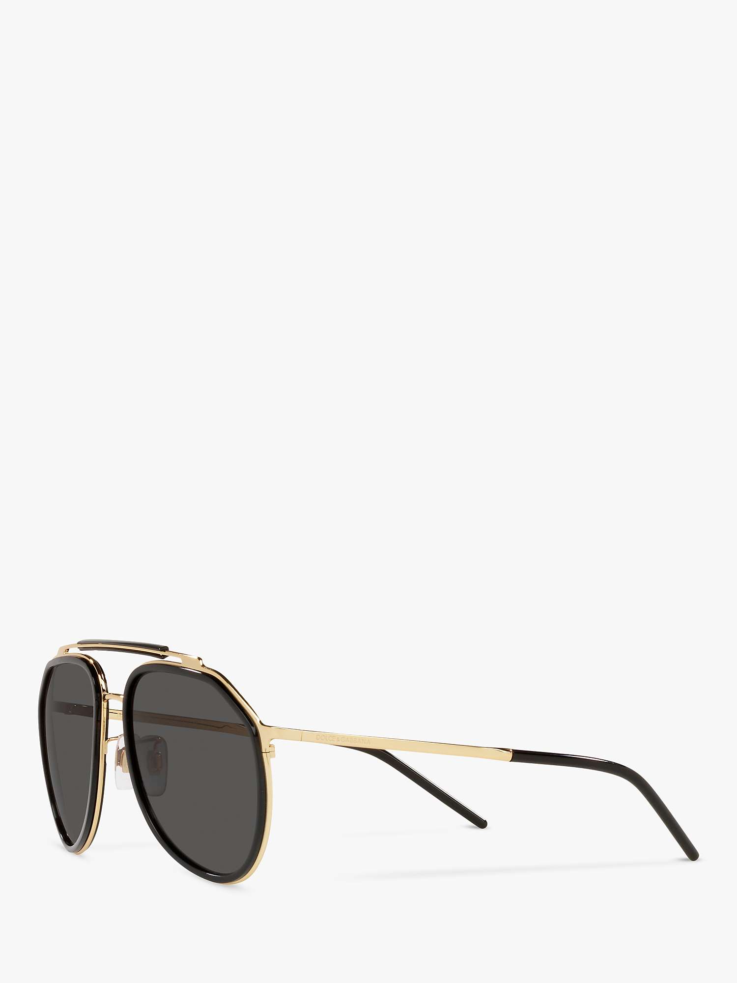 Buy Dolce & Gabbana DG2277 Men's Aviator Sunglasses, Gold/Black Online at johnlewis.com