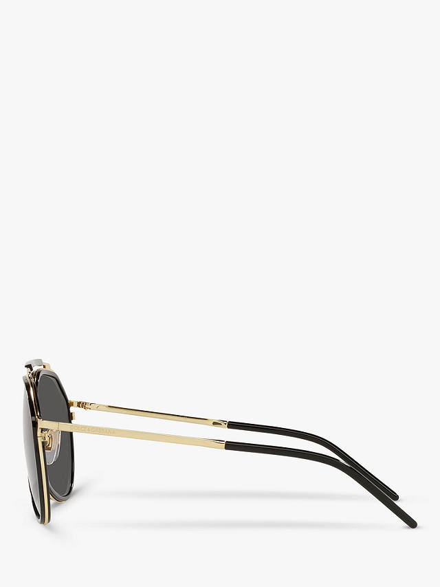Dolce & Gabbana DG2277 Men's Aviator Sunglasses, Gold/Black, Gold/Black