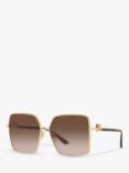 Dolce & Gabbana DG227902 Women's Square Sunglasses, Gold