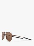 Oakley OO4147 Men's Contrail Pilot Prizm Polarised Sunglasses, Satin Toast/Brown