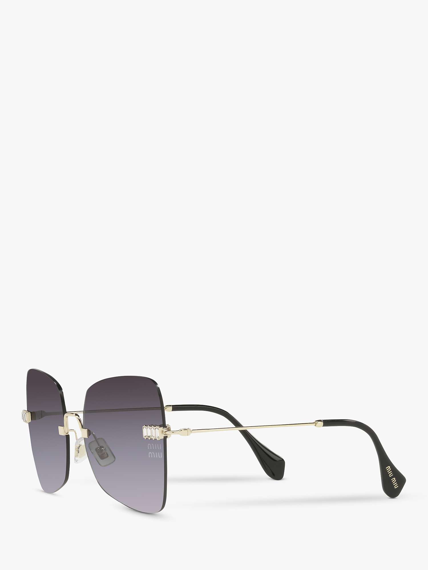 Buy Miu Miu MU 50WS Women's Irregular Sunglasses, Pale Gold/Black Gradient Online at johnlewis.com