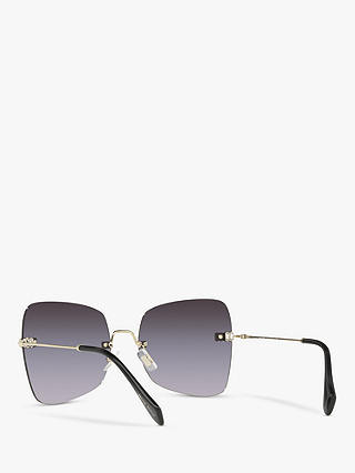 Miu Miu MU 50WS Women's Irregular Sunglasses, Pale Gold/Black Gradient