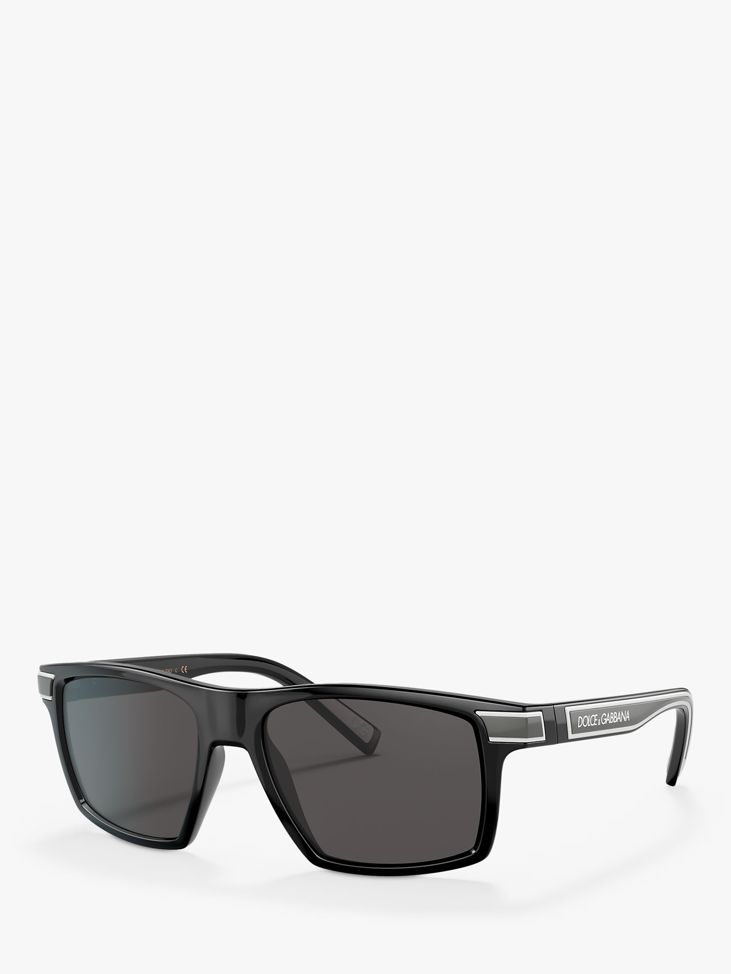 Buy Dolce & Gabbana DG6160 Men's Polarised Square Sunglasses, Grey Online at johnlewis.com