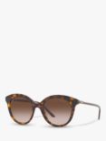 Prada PR 02YS Women's Round Sunglasses, Tortoise/Brown Gradient