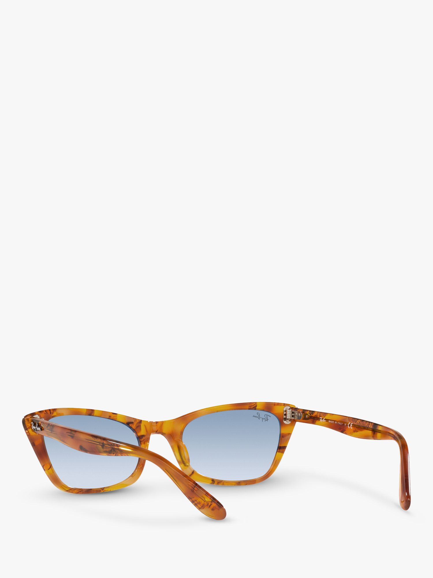 Ray-Ban RB2299 Women's Lady Burbank Cat's Eye Sunglasses, Amber Tortoise/Blue Gradient