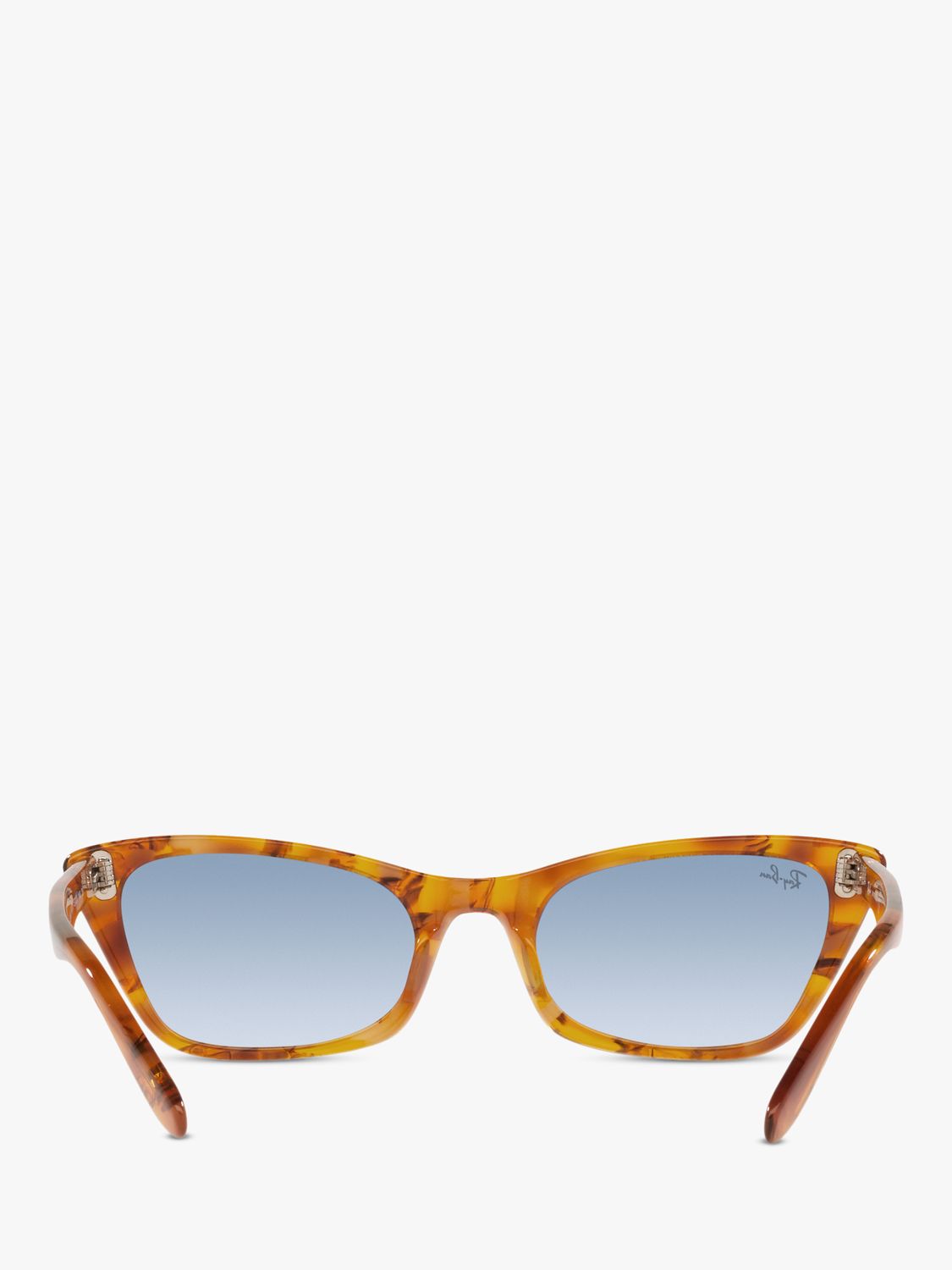 Ray-Ban RB2299 Women's Lady Burbank Cat's Eye Sunglasses, Amber Tortoise/Blue Gradient