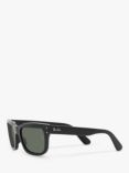 Ray-Ban RB2283901 Men's Polarised Sunglasses, Black/Green