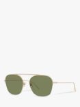 Emporio Armani AR612430 Men's Square Sunglasses, Matte Pale Gold/Green