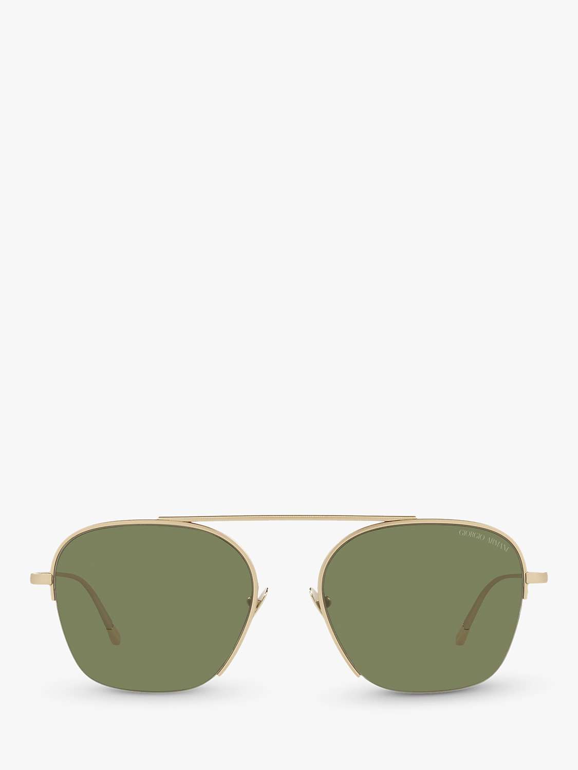 Buy Emporio Armani AR612430 Men's Square Sunglasses, Matte Pale Gold/Green Online at johnlewis.com
