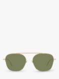 Emporio Armani AR612430 Men's Square Sunglasses, Matte Pale Gold/Green