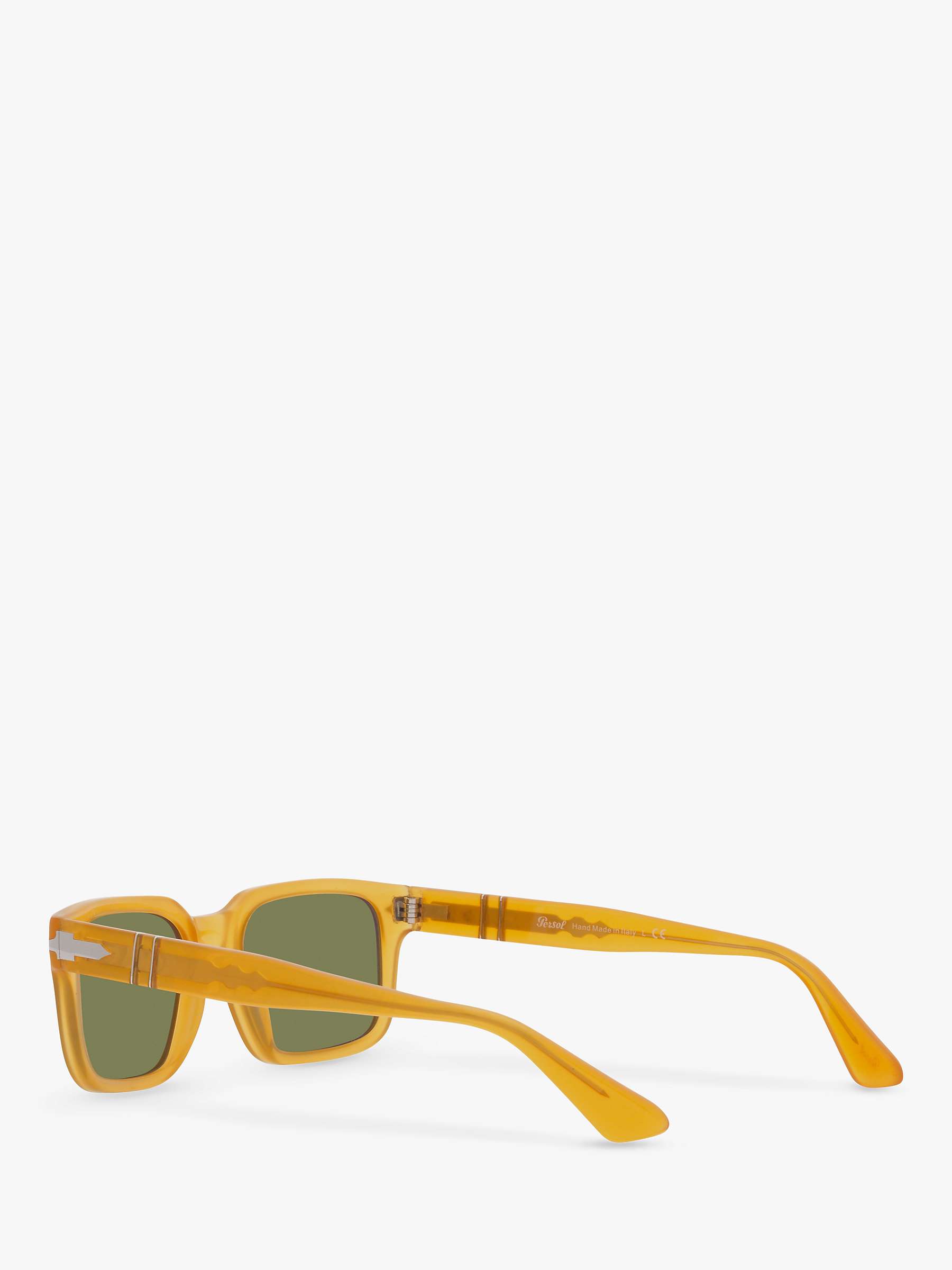 Buy Persol PO3272S Men's Rectangular Sunglasses, Honey/Green Online at johnlewis.com