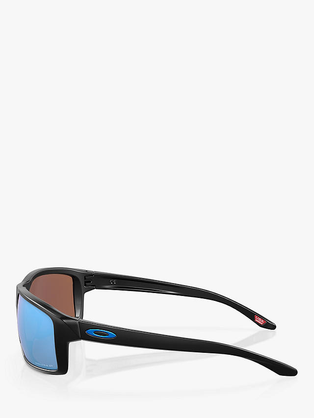 Oakley OO9449 Men's Gibston Polarised Square Sunglasses, Matte Black/Blue Prizm