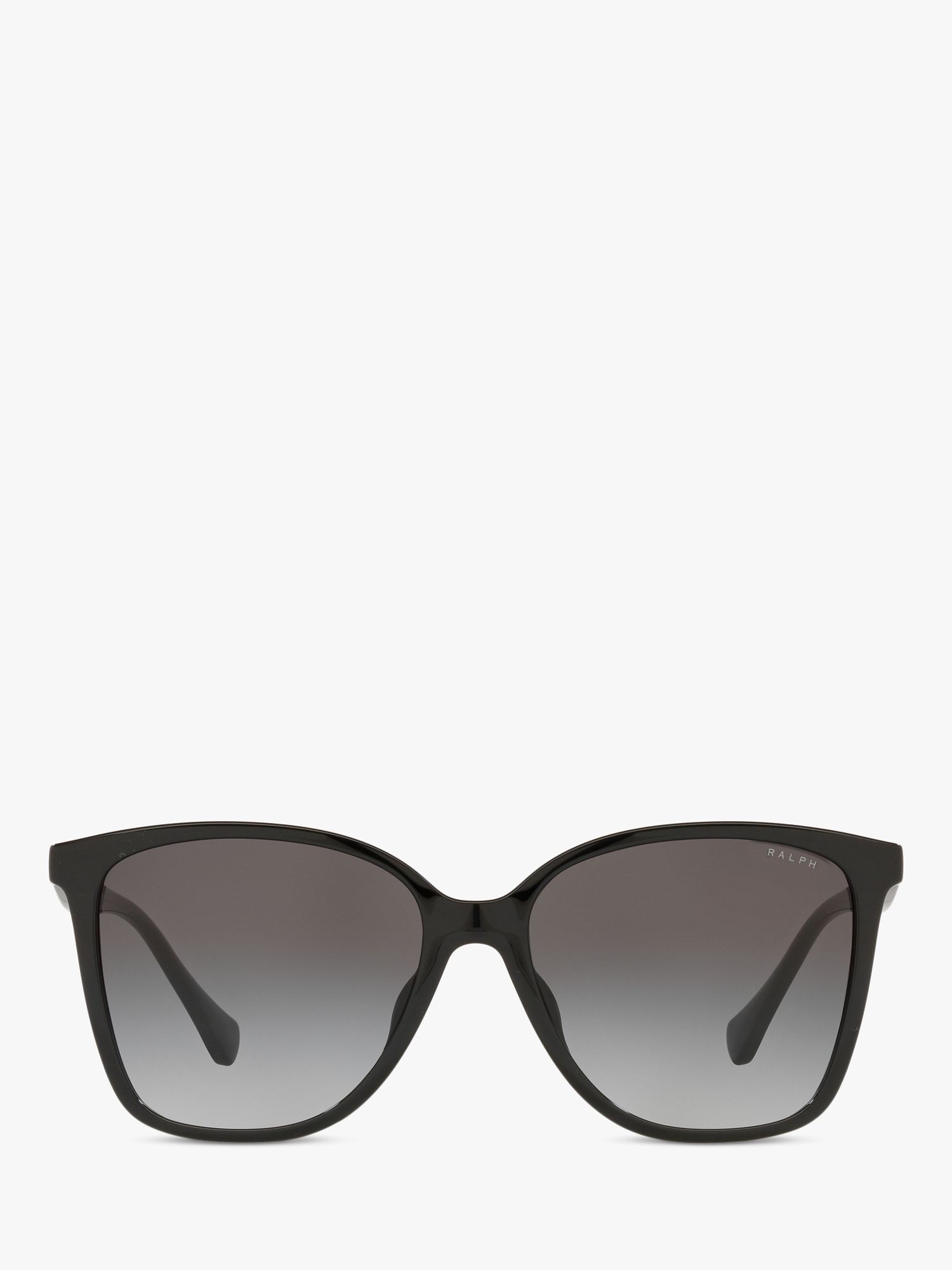 Ralph RA5281U Women's Square Sunglasses, Shiny Black/Grey Gradient