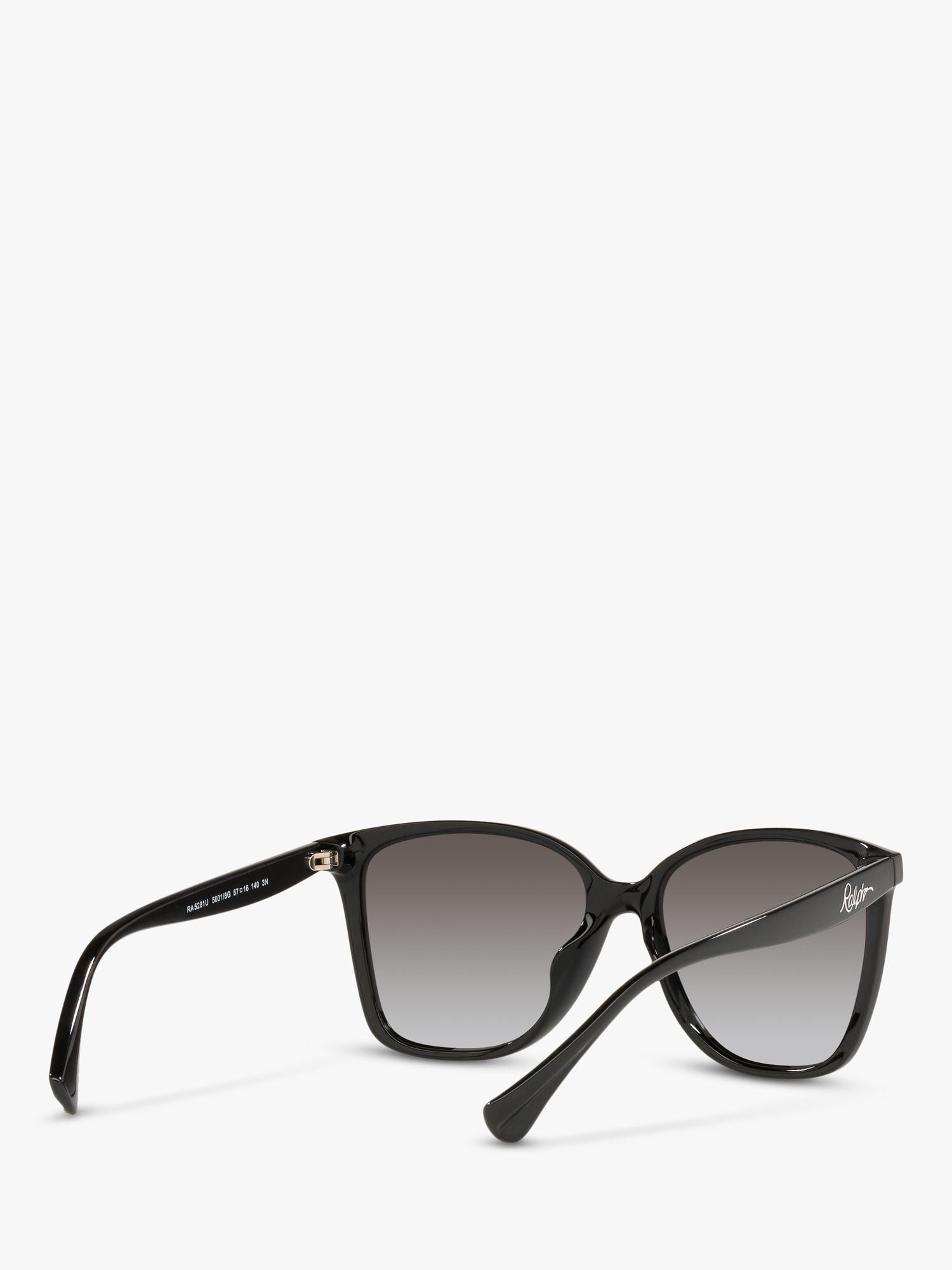 Ralph RA5281U Women's Square Sunglasses, Shiny Black/Grey Gradient