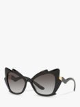 Dolce & Gabbana DG6166 Women's Cat's Eye Sunglasses, Black/Grey Gradient