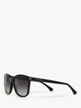 Emporio Armani EA4060 Women's Square Sunglasses, Black/Grey Gradient