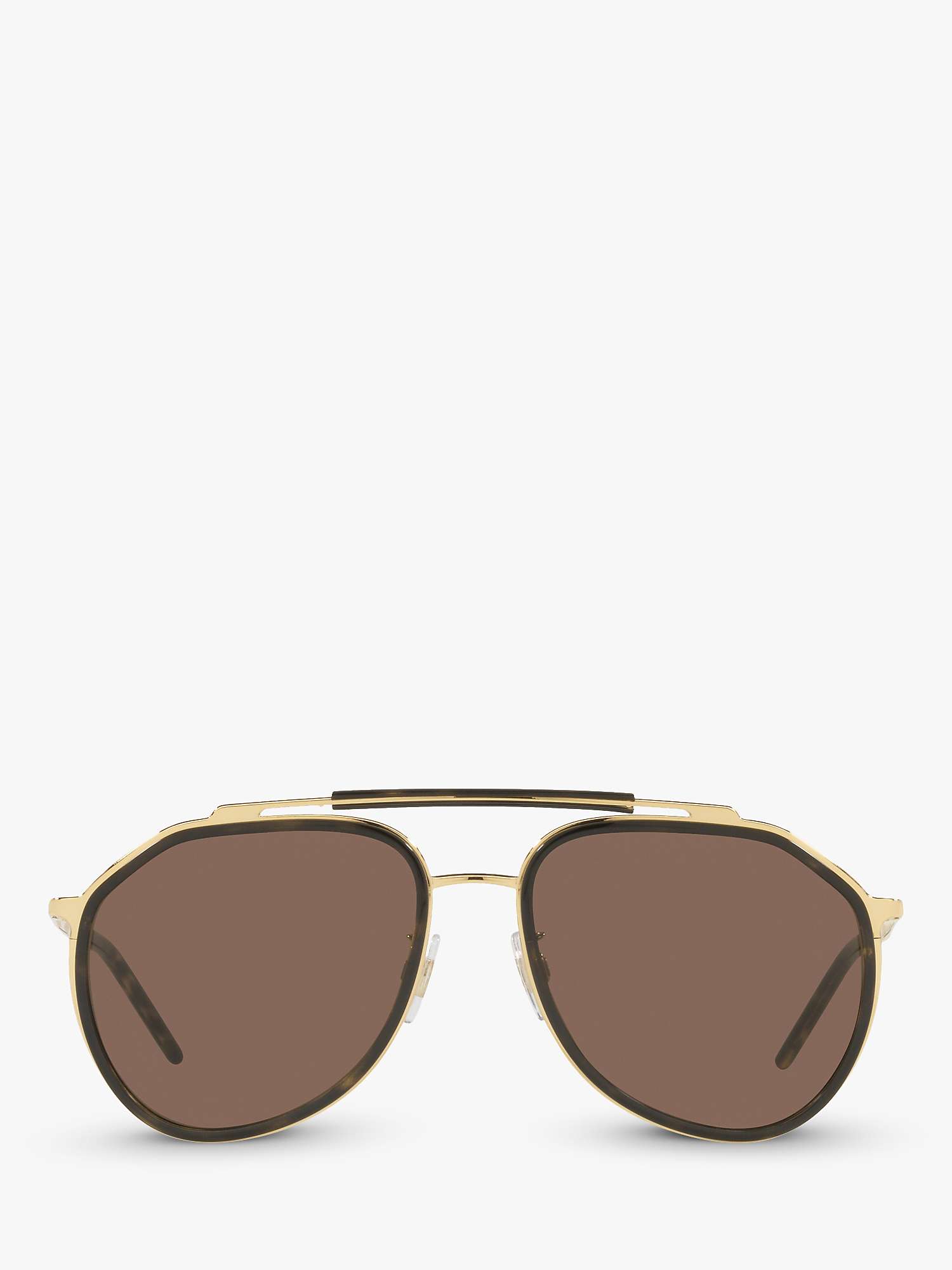 Buy Dolce & Gabbana DG227702 Men's Aviator Sunglasses, Gold/Havana Online at johnlewis.com