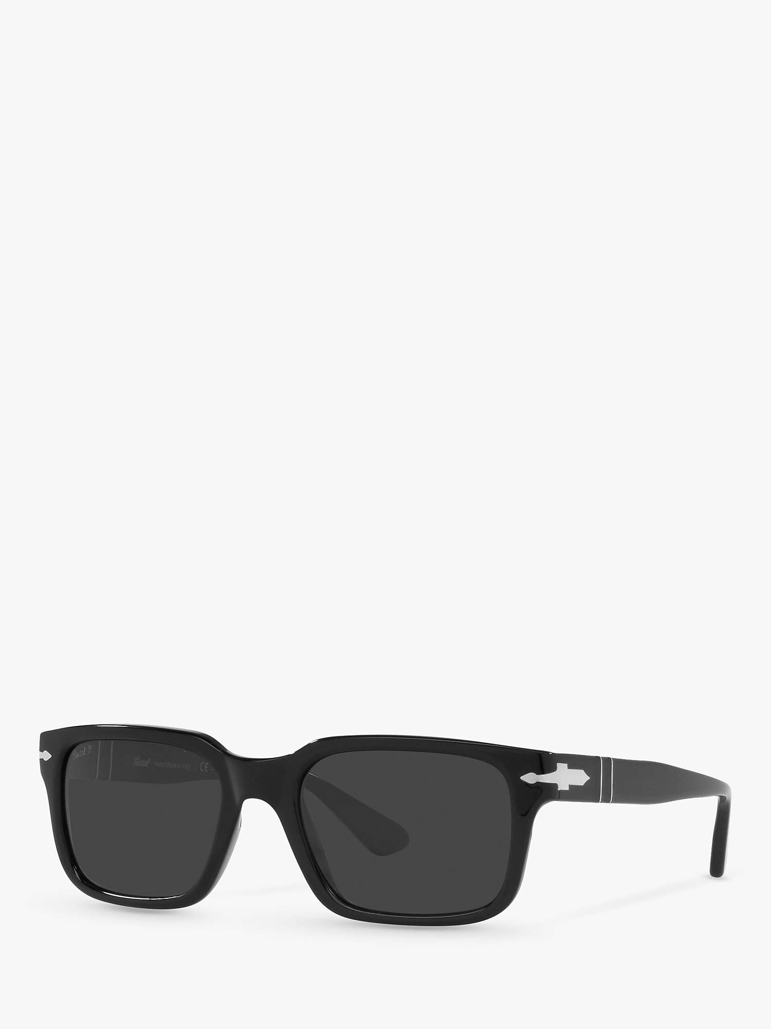 Buy Persol PO3272S Men's Polarised Rectangular Sunglasses, Black/Grey Online at johnlewis.com