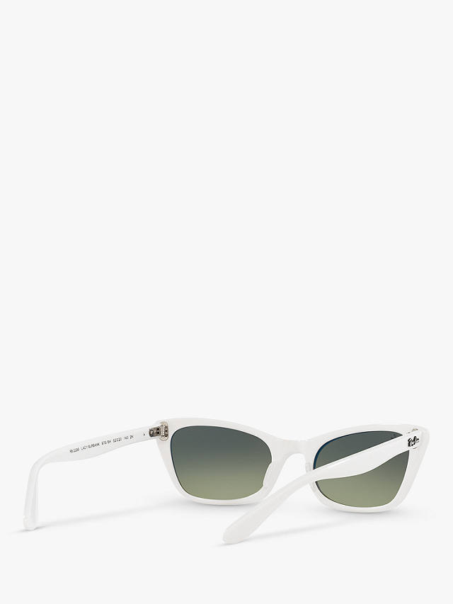 Ray-Ban RB2299 Women's Lady Burbank Cat's Eye Sunglasses, White/Green Gradient