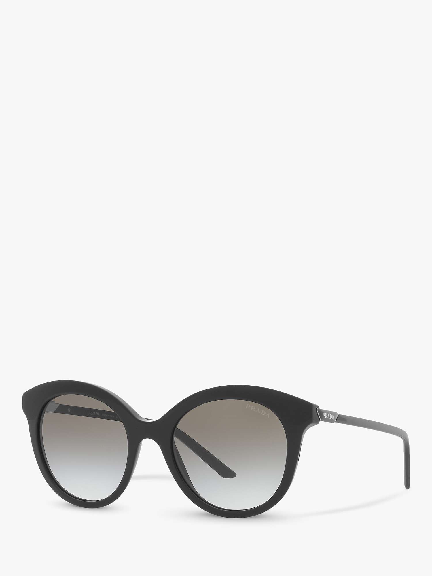 Buy Prada PR 02YS Women's Round Sunglasses, Black/Grey Online at johnlewis.com