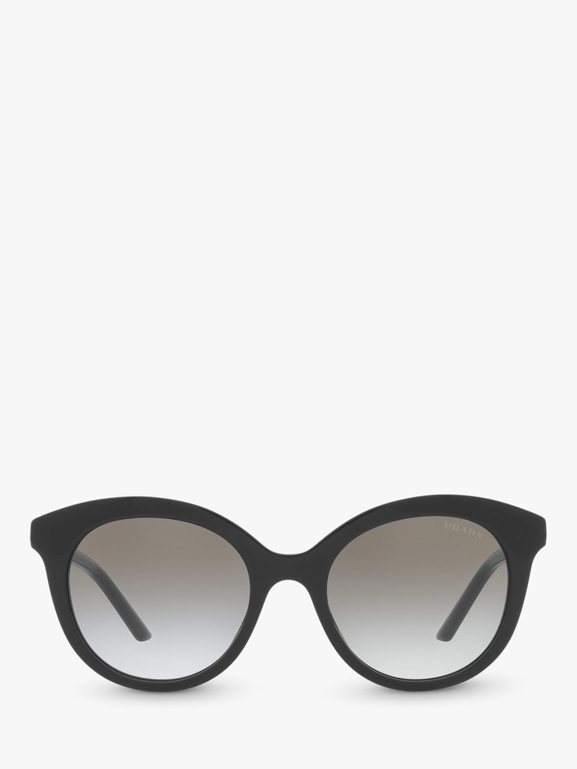 Prada PR 02YS Women's Round Sunglasses, Black/Grey at John Lewis & Partners