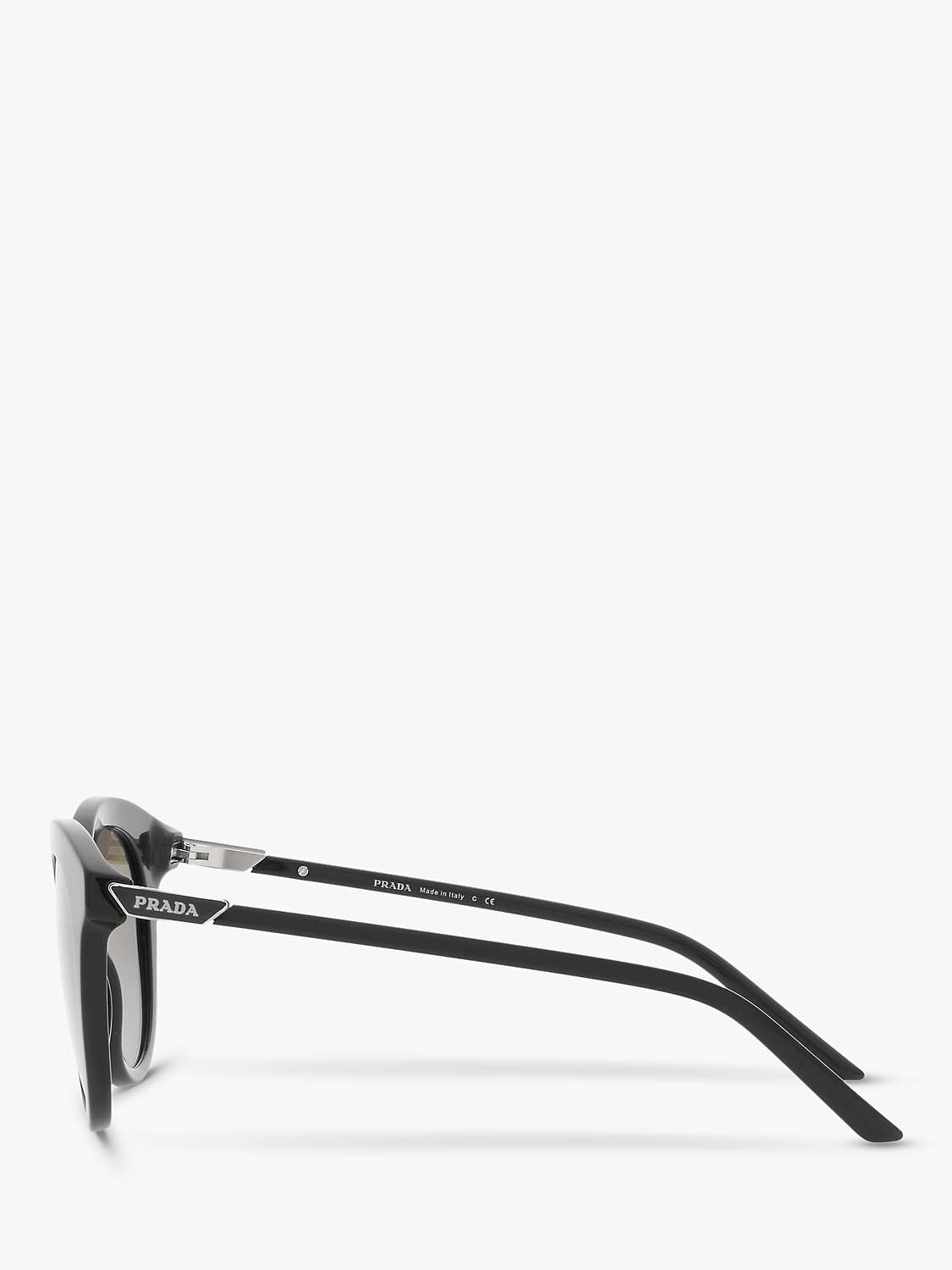 Buy Prada PR 02YS Women's Round Sunglasses, Black/Grey Online at johnlewis.com
