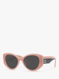 Miu Miu MU 03WS Women's Irregular Sunglasses, Pink Opal/Grey